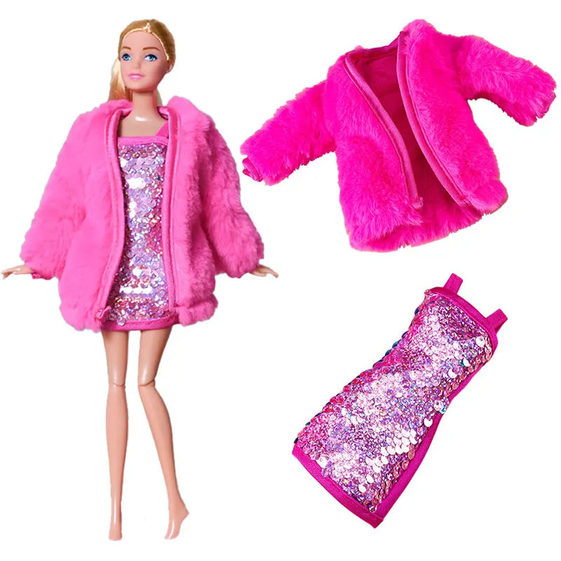 NEW 25 Style Doll Clothes Outfits Pink Winter Sweater Coat Dress Pant Costume Doll House Accessories Christmas Girls Gift