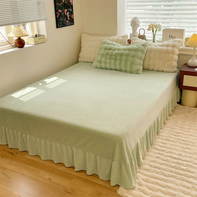 Luxury Faux Rabbit Fur Velvet Fleece Plush Soft Warm Bedding Set Super Comfortable Duvet Cover Set Blanket Bed Sheet Pillowcases