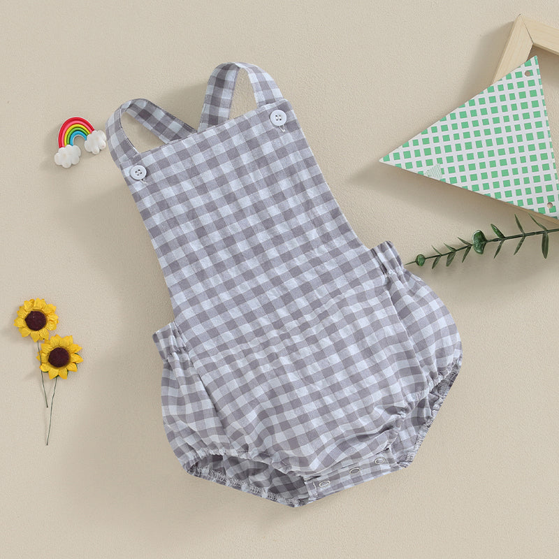 Tregren 0-24M Neugeborene Baby Mädchen Jungen Sommer Bodys Ärmel Plaid Gestreiften Muster Druck Overalls Säuglingsspiel Outfits.