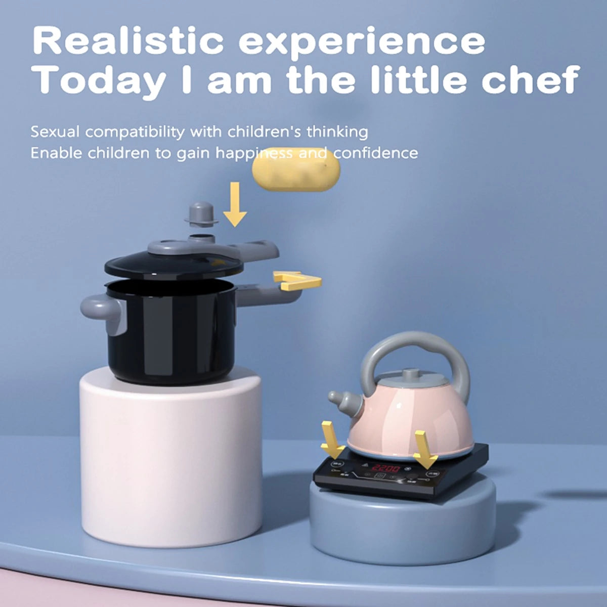 Kids Kitchen Toy Accessories, Pretend Cooking Playset with Play Pots and Pans, Utensils Cookware Toys, Play Food Set, Toy Vegeta.