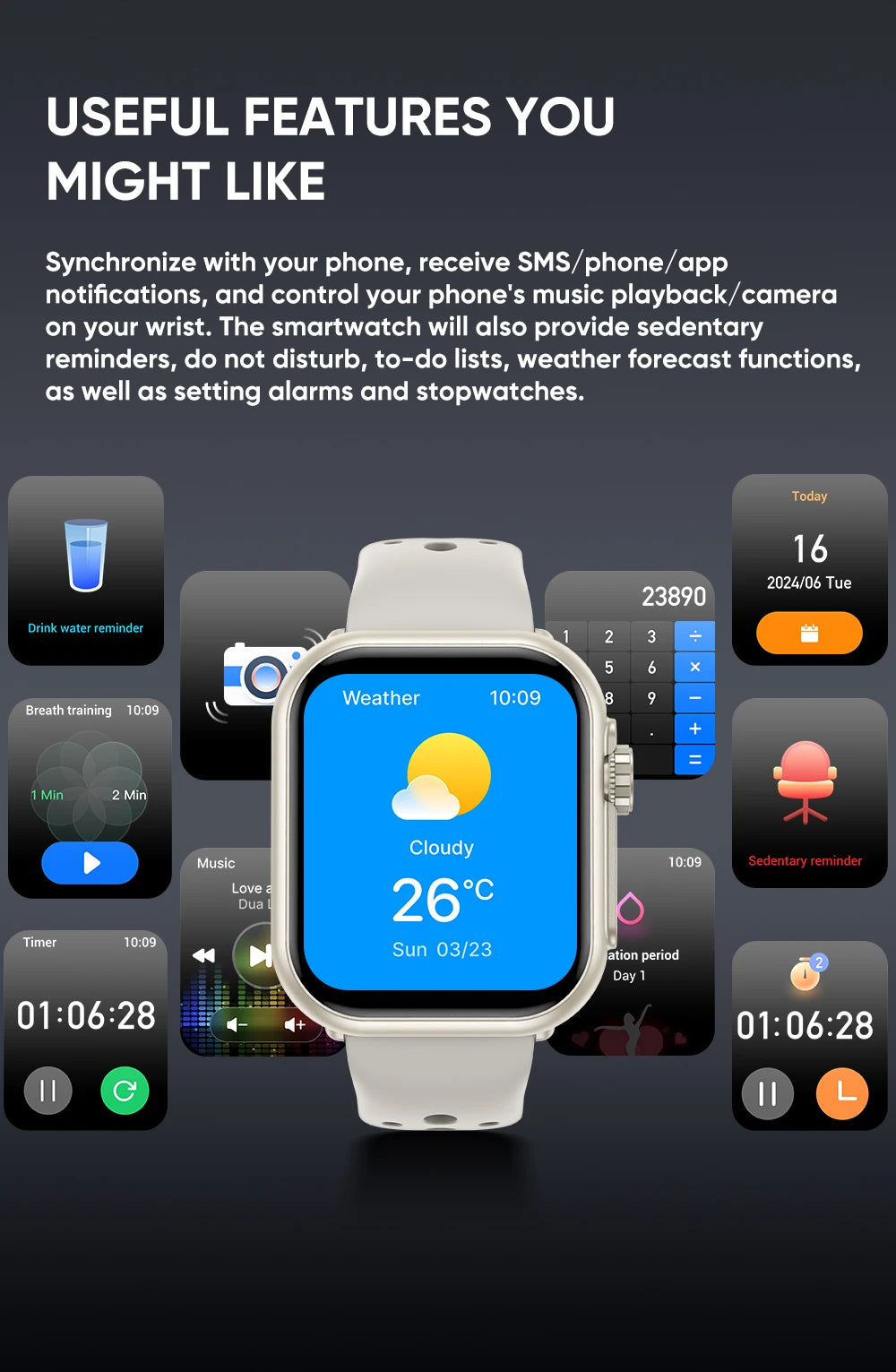 2025 New For Huawei Xiaomi Smart Watch Men Women 1.85-Inch HD AMOLED Full Touch Screen IP68 Waterproof Bluetooth Call SmartWatch.