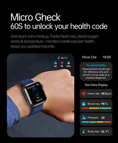 2025 New LED Women AI Smart Diagnosis Smart Watch HRV+PPG Blood Pressure Blood oxygen Health monitor IP68 NFC Smartwatches ﻿.