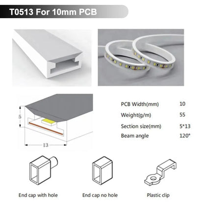 IP67 Waterproof Led Neon Silicone Flexible Cover Tube Suitable For WS2812B WS2811 5050 RGB 5mm 8mm 10mm 12mm PCB Light Strip