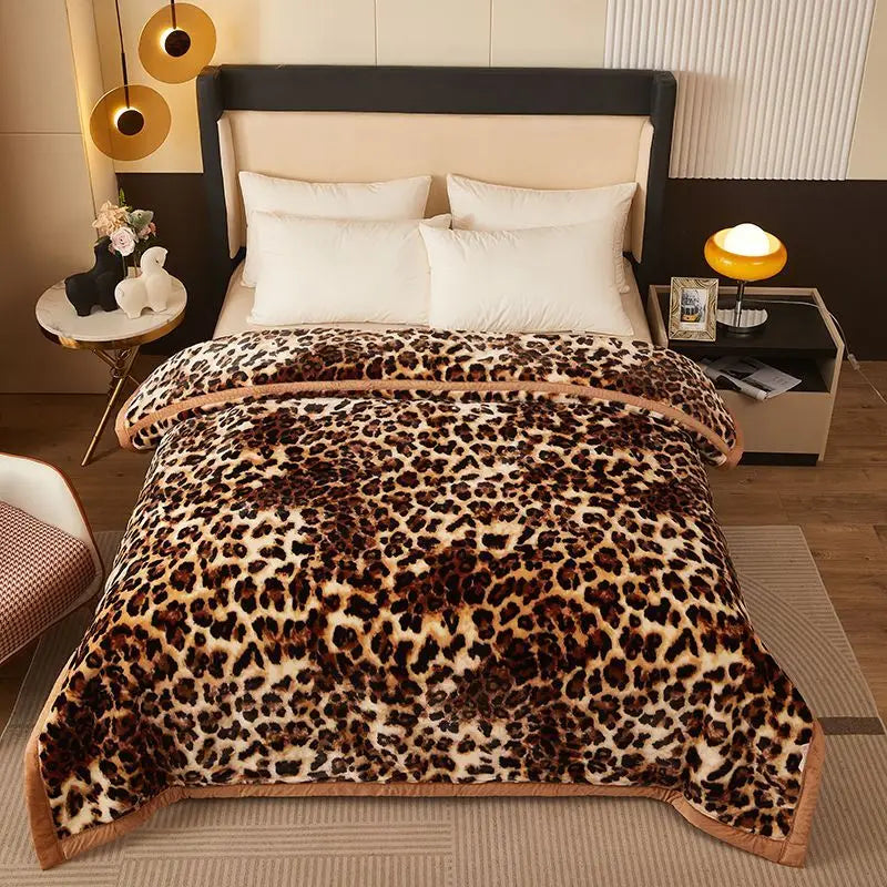 150x200cm Raschel Blanket Thick Double-layer Soft Plush Quilt Double Sided Velvet Winter Dormitory Office Sofa Warm Bed Sheet