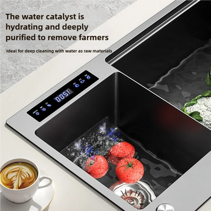 Water Catalyst sinks Stainless Steel Kitchen Sink Multifunctional Smart Double slot Cleaning Purification Sterilized Fruit