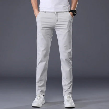 Thin Men's Pants Classic 7 Colors Summer New Casual Pant Business Fashion Stretch Cotton Slim Brand Male Trousers