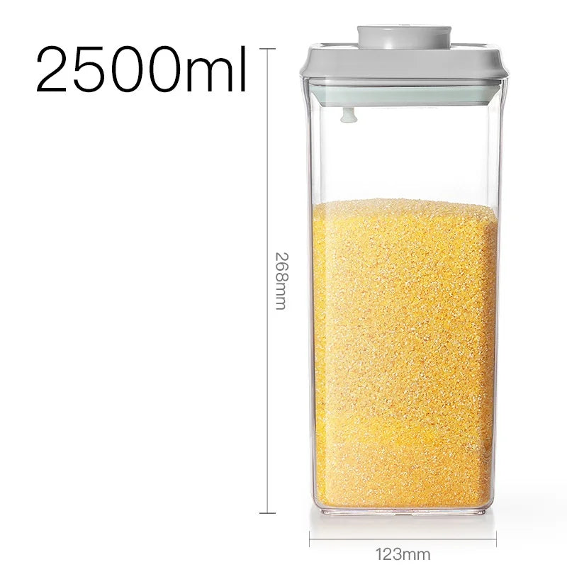 Airtight Food Storage Containers with Lids,Top Pop One Button Control,Air Tight Stackable Dry Cereal Container Set for Pantry.