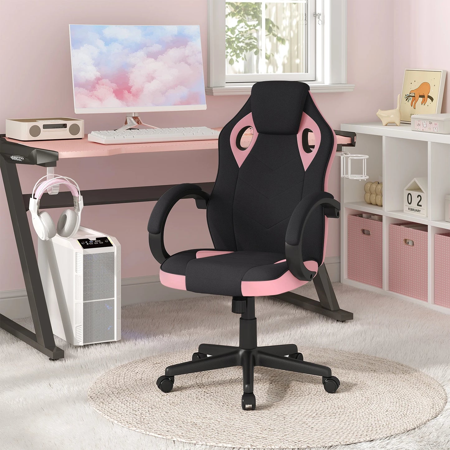 Ergonomisches Design, Gaming-Stuhl, Gamer-Sessel, Büro-Computerstuhl, Neigungsmechanismus, höhenverstellbar, 360° °   Drehbare hohe Rückenlehne