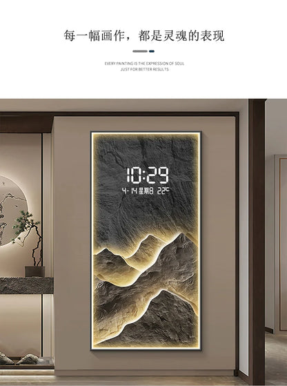 Wohnkultur LED Lichter Digital Display Wanduhr Wohnzimmer Wand Dekoration Hängen Malerei Digitale Elektronische Uhr