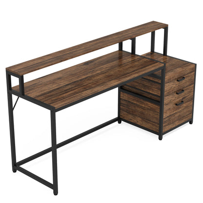 Tribe signs Computer tisch mit 3 Schubladen, 59-Zoll-PC-Schreibtisch mit reversiblen Schubladen, industrielle Arbeits schreibtisch arbeitsplatz