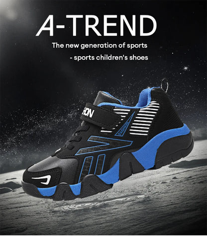 Four Seasons Leather Kids Shoes Non Slip Outdoor Children Walking Sneakers Casual Boys Sport Tennis Size 28-39.