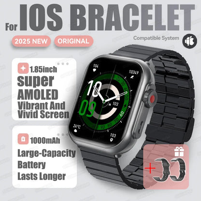 2025 New For Huawei Xiaomi Smart Watch Men Women 1.85-Inch HD AMOLED Full Touch Screen IP68 Waterproof Bluetooth Call SmartWatch