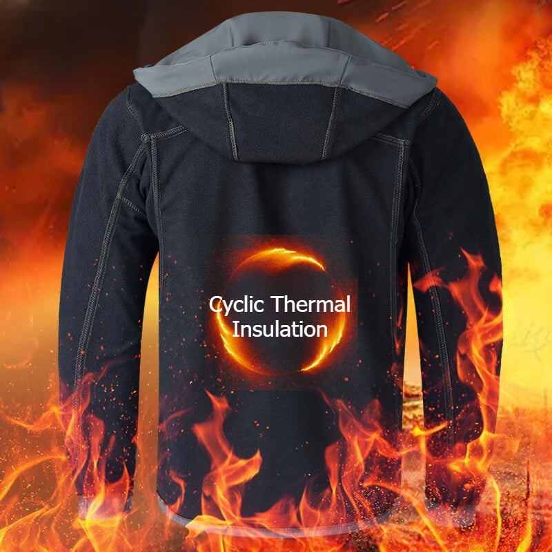 KB Men's Outdoor Jackets Fleece Lining Windbreaker Waterproof Winter Warm Jacket for Men Detachable Hat Men's Coats.