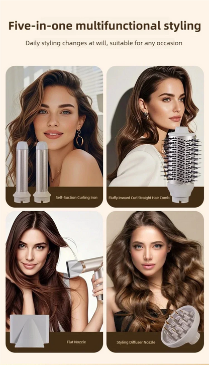 Tinsol 5in1 Multi-function hair dryer curling iron portable foldable hair dryer negative ion hair care curling iron styling set