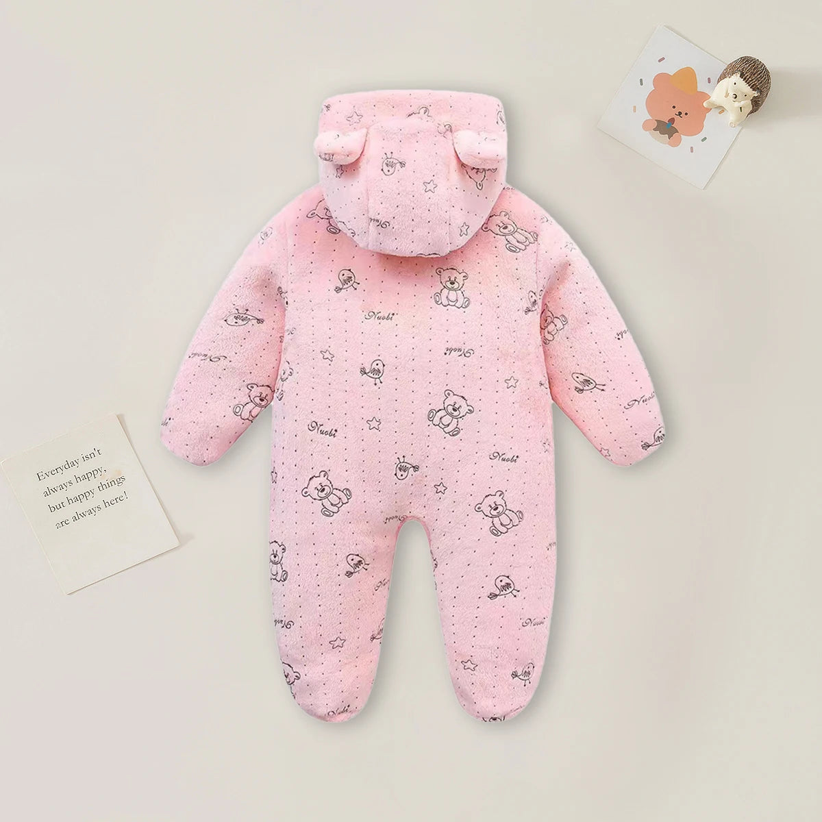 AYNIGIELL 0-12M Cartoon Neugeborenen Body Warme RompersSoft Neugeborenen Baby Kleidung Flanell Herbst Winter Baby Jungen Mädchen Overall.