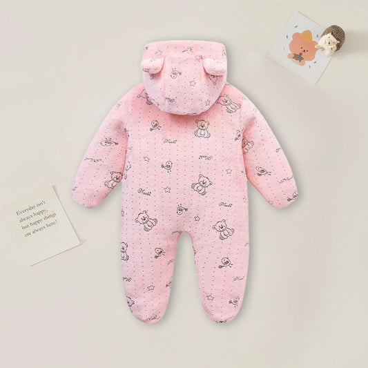 AYNIGIELL 0-12M Cartoon Neugeborenen Body Warme RompersSoft Neugeborenen Baby Kleidung Flanell Herbst Winter Baby Jungen Mädchen Overall