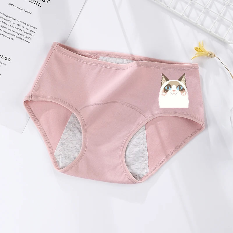 Women's menstrual briefs large flow postpartum water absorption leakproof briefs women's pure cotton menstrual briefs lingerie