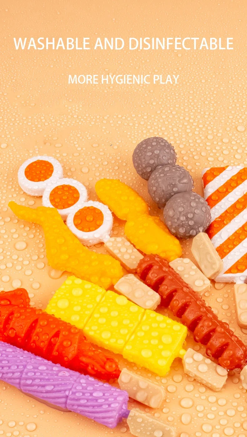 Baby Dress Up Kitchen Toys BBQ Set Kids Simulated BBQ Cookware Cooking Simulated Food Cosplay Educational Gift Toys.