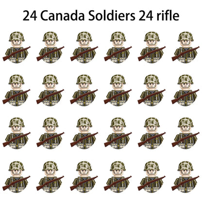 WWII Infantry Military Soldier War National Army Mini Gun Weapon Models Building Blocks Building Blocks Toys for Kids.