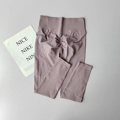 High Waist Belly-tightening Peach Buttocks Fitness Pants Unrestrained Cycling Pilates Skin-friendly High-elastic Yoga Leggings.