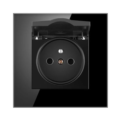 Nywp Französisch standard stecker, glas wallboard, Französisch netzteil, 16a 220V erdung buchse, kind schutz tür