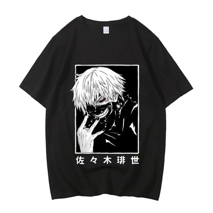 Tokyo Ghoul T Shirt Ken Kaneki TShirt Japanaise Manga Anime T-shirt Y2k Clothes High Quality Cotton Streetwear Male.