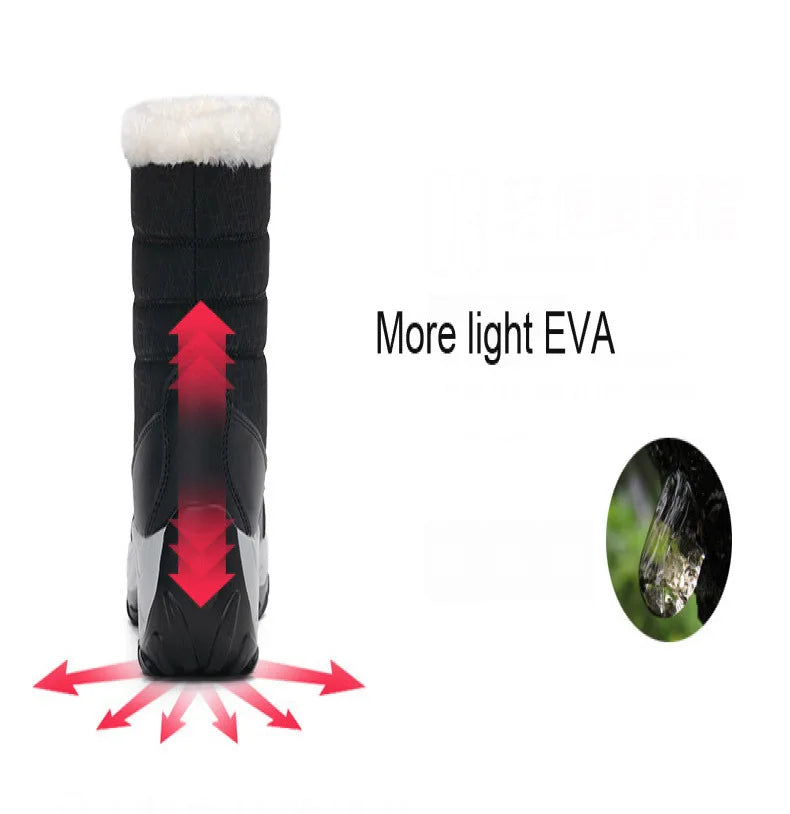 Women's Boots Lightweight Fur Boots Ankle Heels Winter Shoes Woman Fashion White Platform Botas Mujer Snow Boots Winter Footwear.