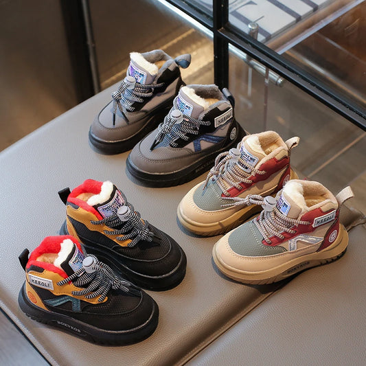 2024 Winter New Children Casual Shoes for Girls Boys Fashion Korean Style Soft Bottom Anti-slippery Versatile Chic Ankle Shoes.