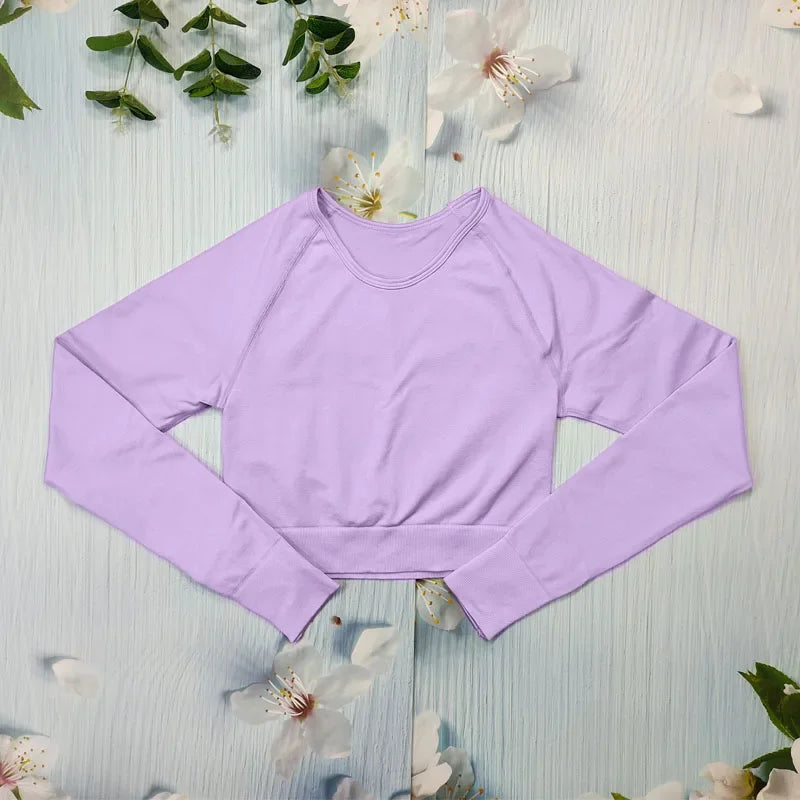 Seamless Women's T-shirt Sports Female Clothing Fitness Long Sleeve Tops with Thumb Hole Gym Running Shirts Workout Sportswear.