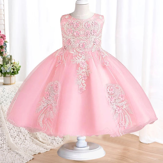 Neue Kinder kleid Spitze Blume Hochzeits kleid weibliche Klavier Performance Kleid Halloween Leistung kurze Mädchen Kleidung