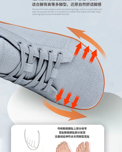Barfußschuhe mit breiter Zehenpartie für Herren und Damen, minimalistische Wandersneaker |   Zero Drop Sole |   Atmungsaktives Mesh
