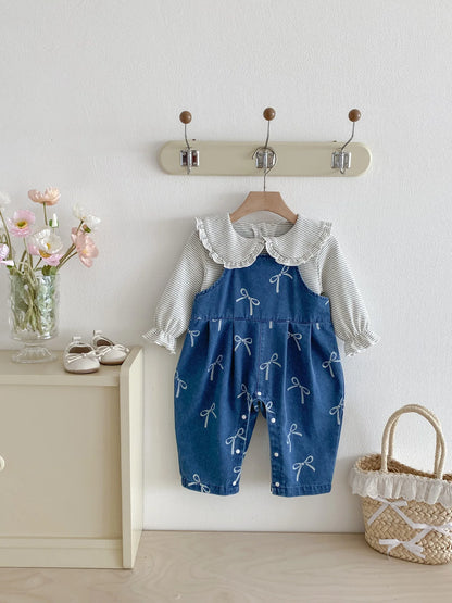 Baby Kleidung Herbst Neue Set, Kinder Koreanische Denim Overalls Zwei-stück Set, Ein Jahr Altes Baby Herbst Outfit.