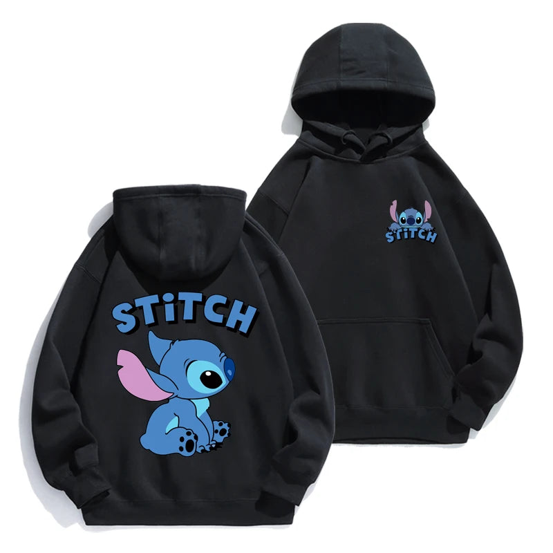 Stitch Hoodie Autumn/Winter Hoodie European and American Cartoon Anime Hoodie Loose Clothes Couple's Hoodie Coat.