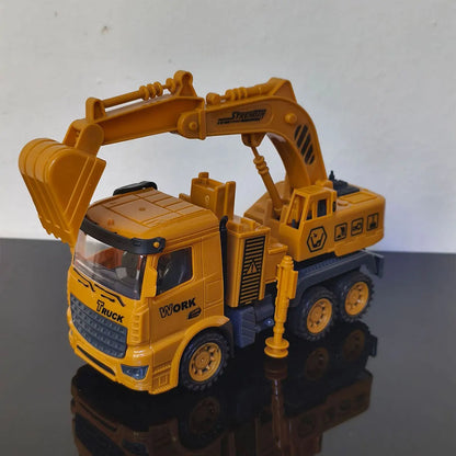 1 PCS Engineering Vehicle Toy for Children Inertial Model Play Plastic Car Kid Mixer Truck Crane Bulldozer Excavator Boy Gift.