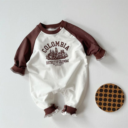 Ins 2024 Frühling Herbst Baby Jungen Bodysuit Baumwolle gestreiften Cartoon gedruckt Langarm Kleinkind Jungen Stram pler Neugeborene Jungen Outfits