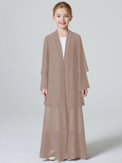 Ramadan  Muslim kids Girls Abaya Solid Long Kaftan abaya enfant Robe Dress Kebaya Kids Clothes For Gift (Without Hijab).