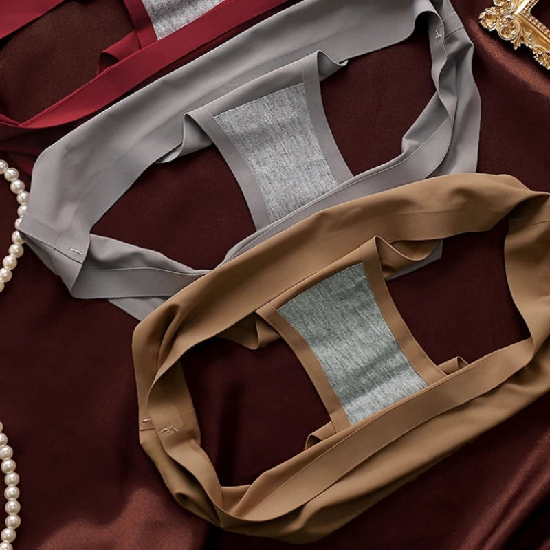 4PCS/Set Seamless Panties Women Sexy Underwear Ice Silk Underpants Low Waist G-string Female Soft Solid Ultra-thin Briefs.