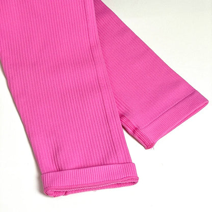 Ribbed Seamless Yoga Leggings For Gym High Waisted Push Up Sport Women Fitness Pants Workout Tummy Control Tights Female Legging.