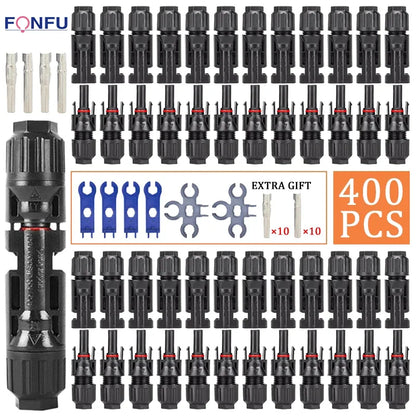 10/20/50/100/300/400PCS Photovoltaic Solar Connector Kit Plug 1000V 30A connectors for solar panels PV/MC Cable 2.5/4/6mm².