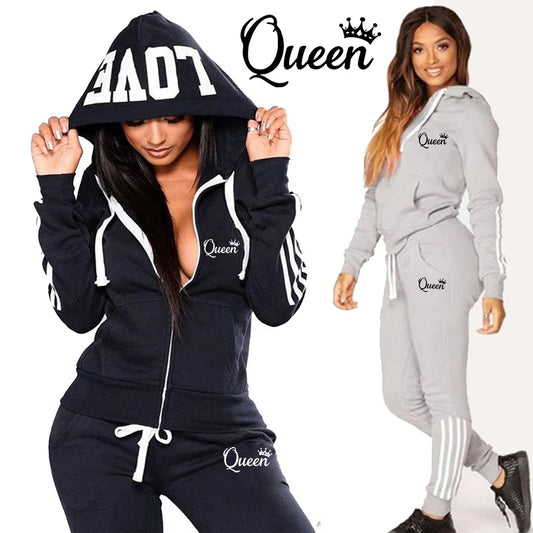 Hot Women's Fashion Tracksuit Striped Hoodies and Jogger Pants Ladies Daily Casual Clothes.