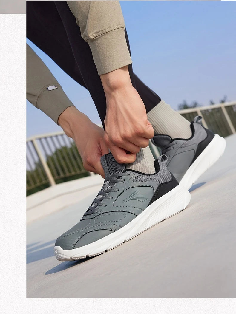 361 Degrees Men Running Shoes Lightweight Cushioning Leather Waterproof Casual Rebound Jogging Non-Slip Sneakers male 672432227.