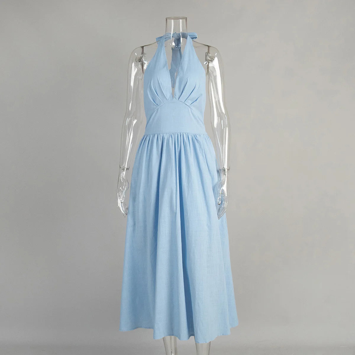 2023 neue Frauen Sommer Baumwolle Lange Kleid Ärmellose Sexy V-ausschnitt Boho Maxi Kleid Lose Stil Lange Kleid Vestidos Kleidung.