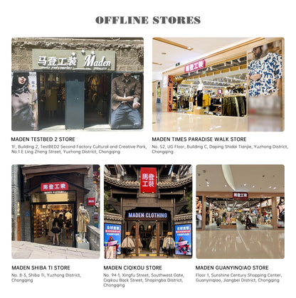 Maden Vintage Letter Print Cotton Short Sleeve T-Shirt Men's Summer Loose Fit Ribbed Crew Neck Tee Casual Street Tops for Daily