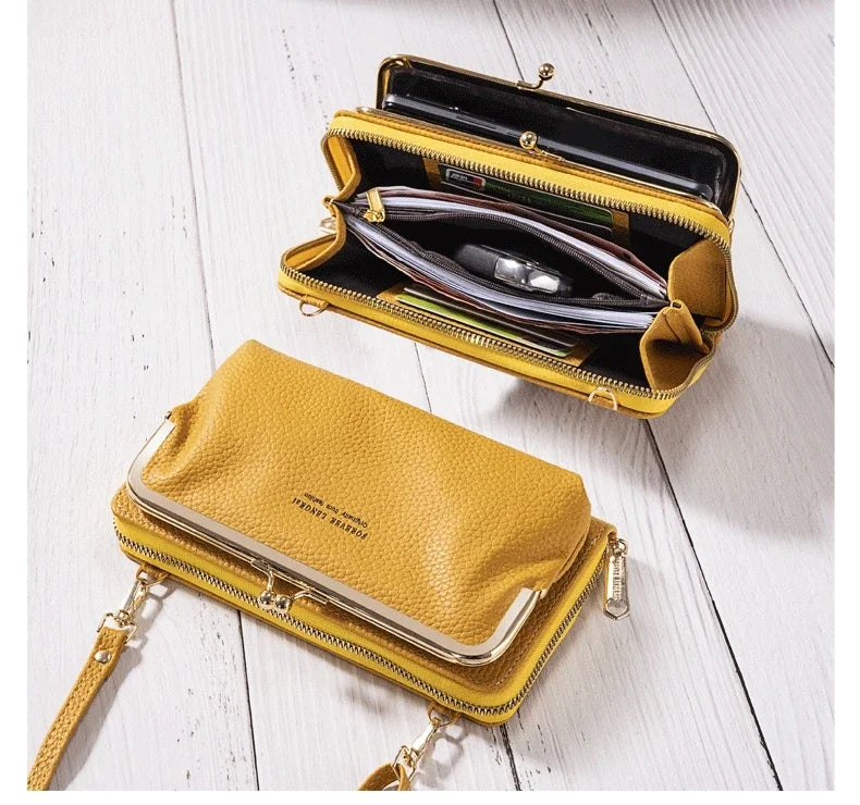 Women's Crossbody Bag Simple and Versatile Coin Purse Large-capacity Long Zipper Mobile Phone Bag Creative Single-shoulder Bag.