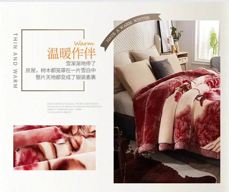 Double layer thickened to 6kg  - et quilt autumn and winter warm fleece wedding  - et cushion bedding.