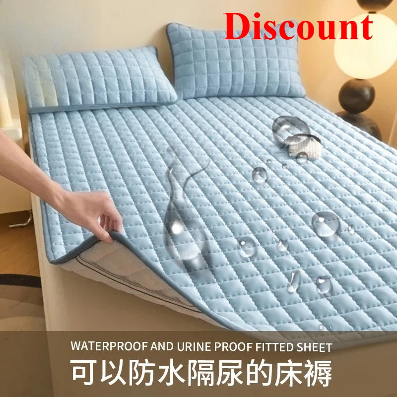 New class A skin-friendly padded cotton curve grid waterproof mattress mattress mattress protective mat.