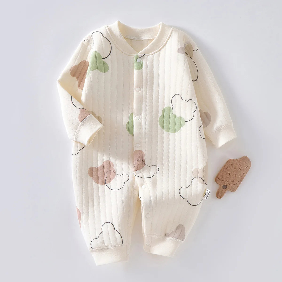 AYNIGIELL Baby Warm Overall Herbst und Winter Baby Baumwolle Kleidung Neugeborenen Pyjamas Niedlichen Muster Gedruckt Baby Overall.