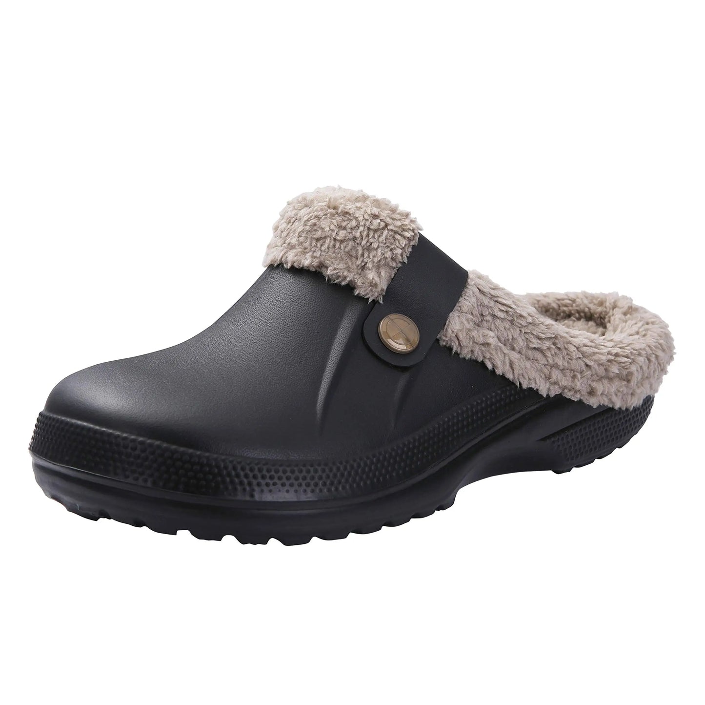 Fashion Men Cotton Slippers Winter Women Men Short Plush Slippers Casual Waterproof Garden Men Shoes New Fur Furry Cotton Shoes
