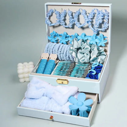 1150-Pcs Hair Clip Pearl Shark Fin Hair Grips Elastic Band Seamless Hair Bands Hair Ties Hair Accessories Gift Box Set.