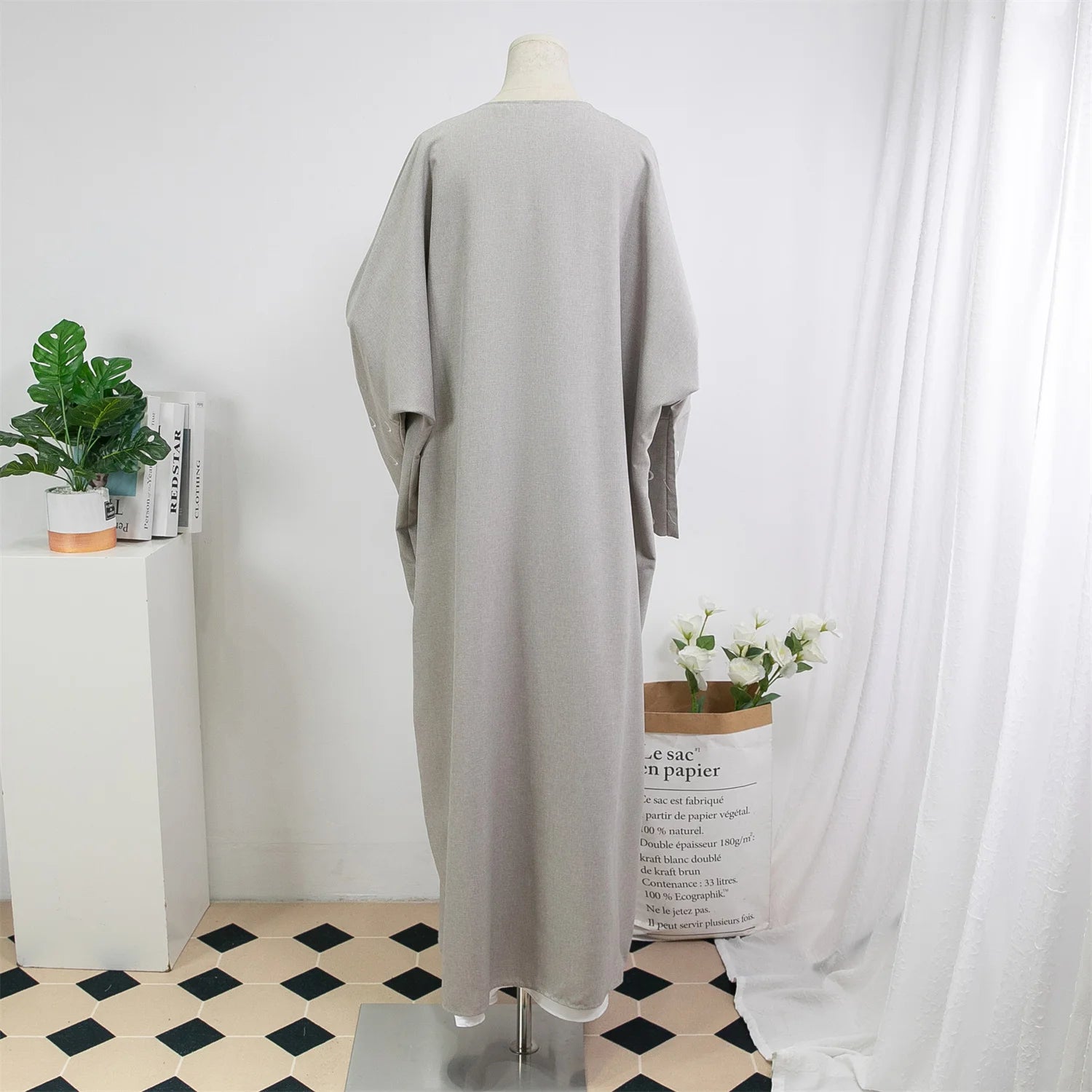 Lose Kaftan muslimischen Abayas Frauen islamische Kleidung Mond Stickerei offene Front Abaya Langarm Maxi Länge Kleid Frauen Jilbabs.